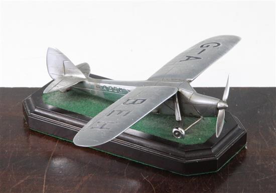 Peggy Salaman, (Pioneer Aviatrix 1907-1990). A Continental model of the DH 80A Puss Moth Good Hope, plane 8 x 6.25in.